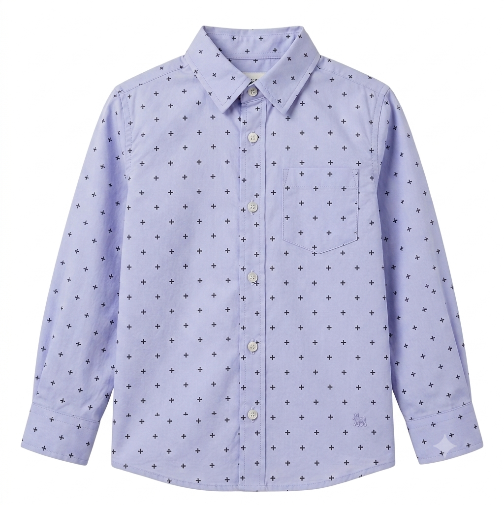 Arza Blue Star Button Down Shirt