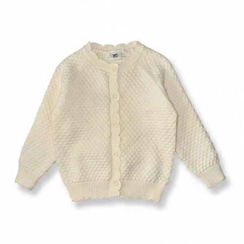 L by Ladida Cream Scalloped Cardigan
