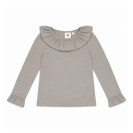 L by Ladida Brown Ruffle Shirt