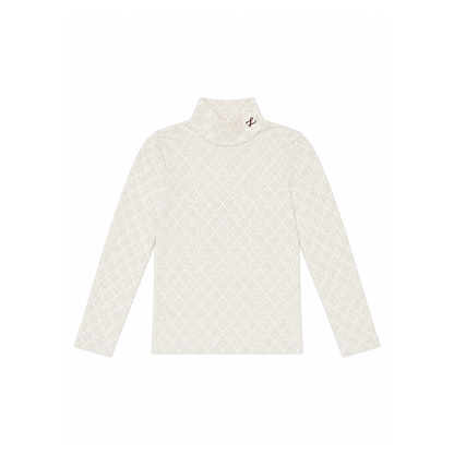 L by Ladida Cream Floral Trellis Turtleneck