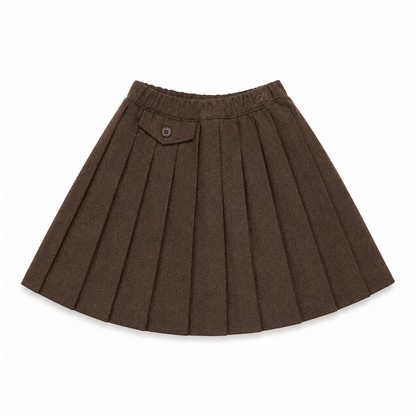 L by Ladida Brown Wool Pleated Skirt