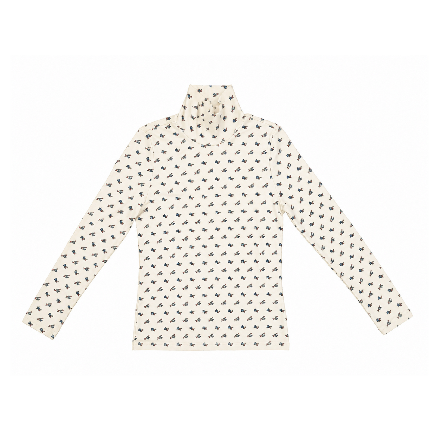 L by Ladida Blue Floral Turtleneck