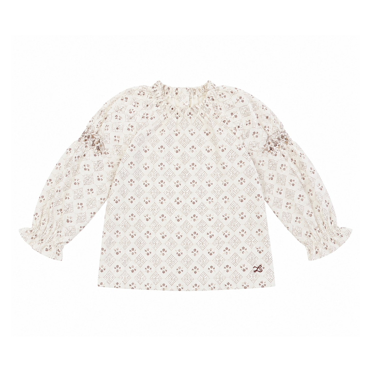 L by Ladida Cream Floral Trellis Shirt