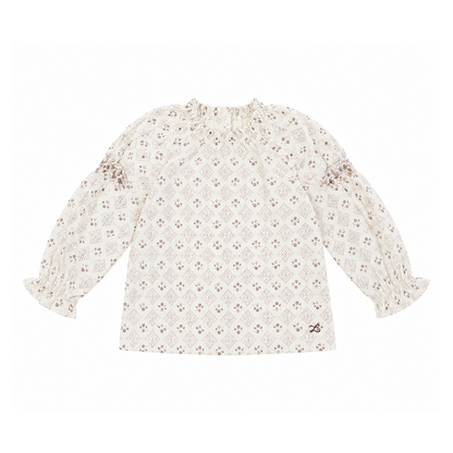 L by Ladida Cream Floral Trellis Shirt