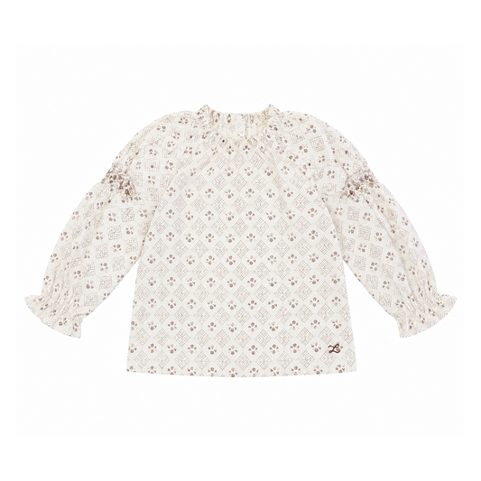 L by Ladida Cream Floral Trellis Shirt