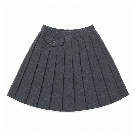 L by Ladida Gray Wool Pleated Skirt