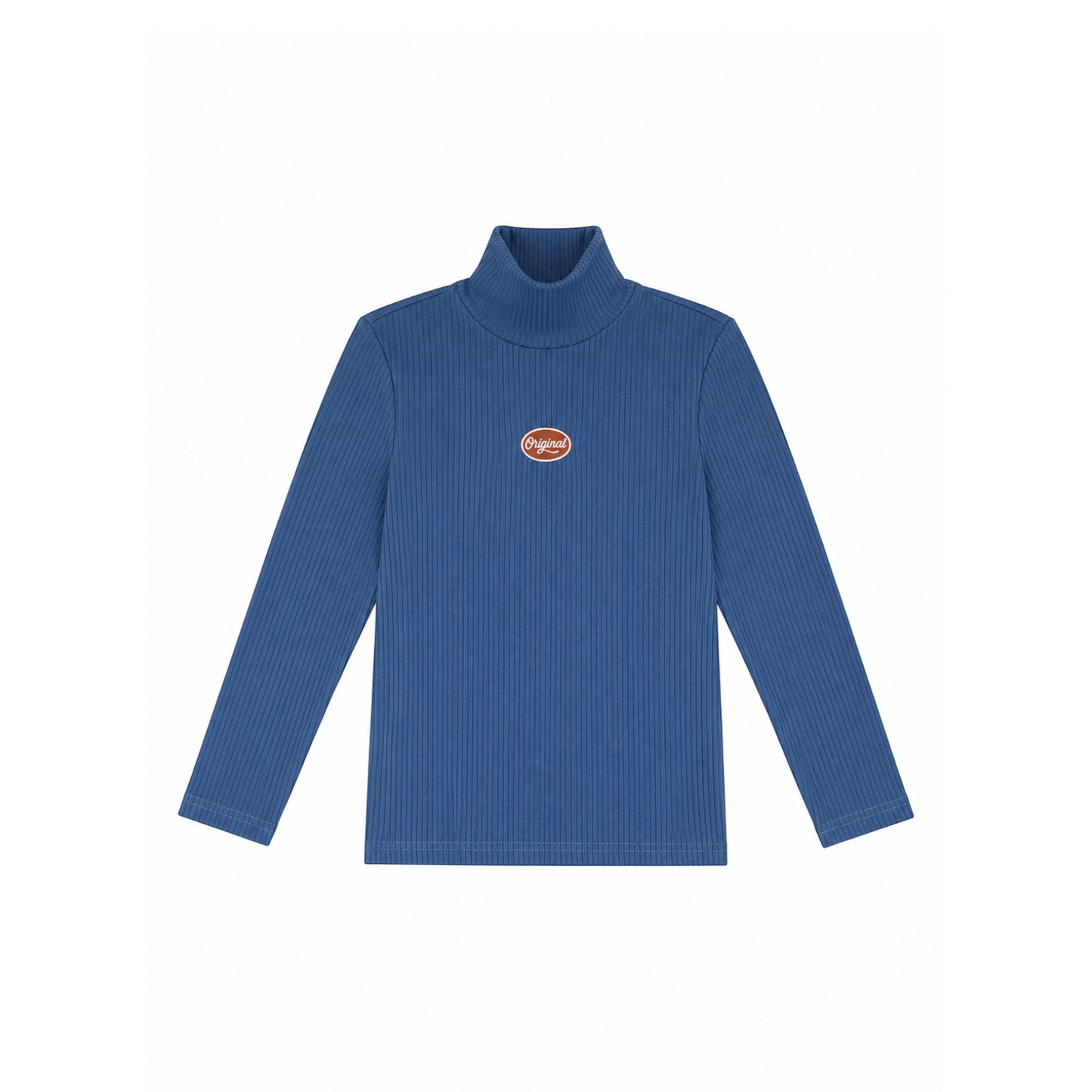 L by Ladida Blue Ribbed Turtleneck