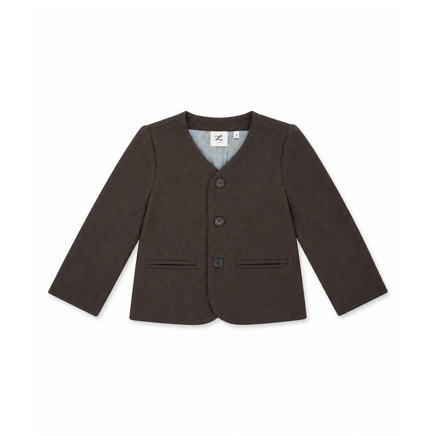 L by Ladida Brown Mosaic Lined Blazer