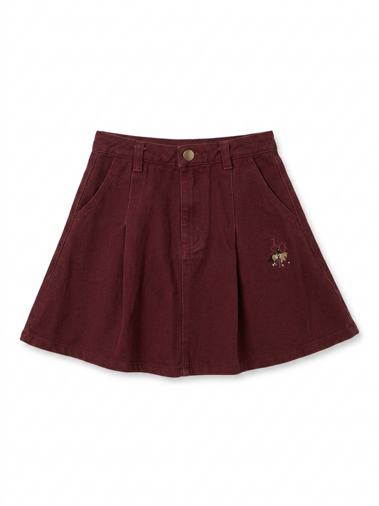 1984 Burgundy Pleated Skirt