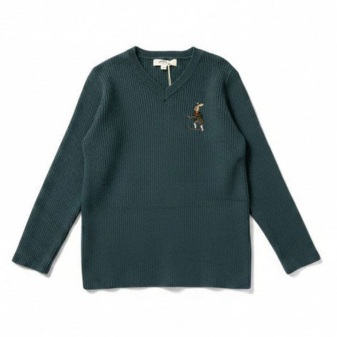 Arza Teal V Neck Sweater