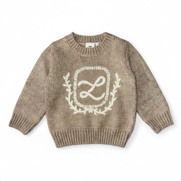 L by Ladida Brown Emblem Sweater