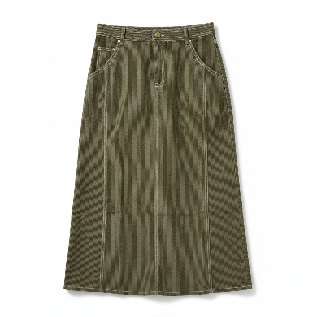 L by Ladida Brown Corduroy Maxi Skirt