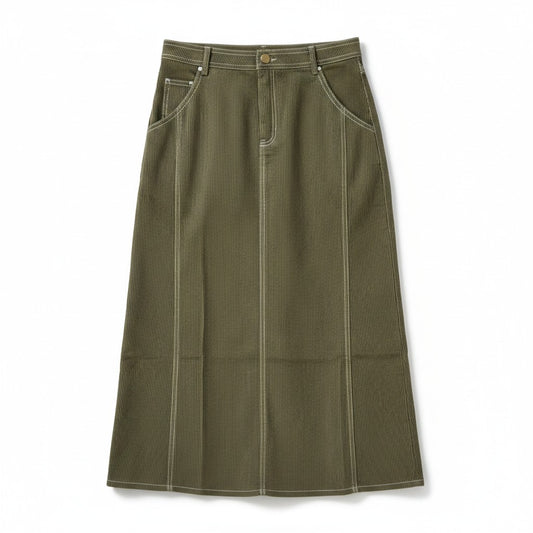 L by Ladida Brown Corduroy Maxi Skirt