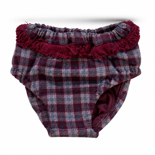 1984 Wine Plaid Fringe Bloomers