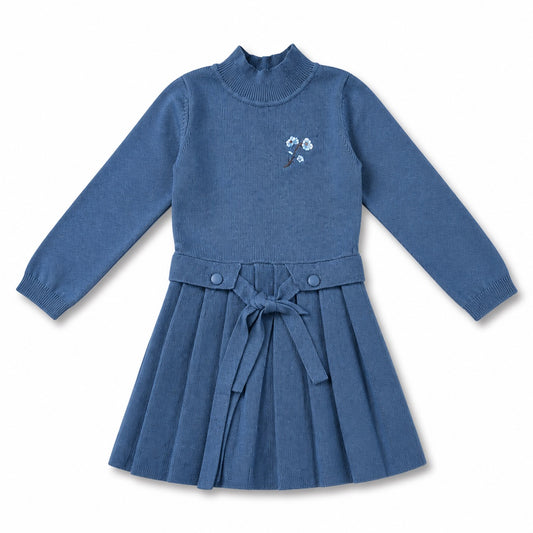 1984 Dusty Blue Knit Dress