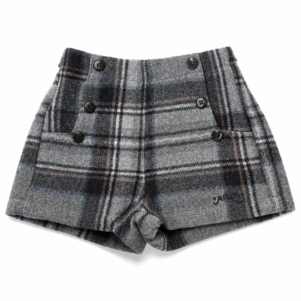 Arza Gray Textured Wool Shorts