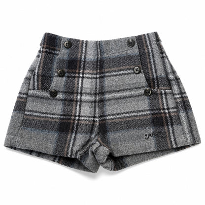 Arza Gray Textured Wool Shorts