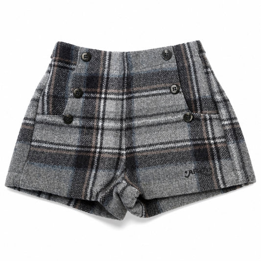Arza Gray Textured Wool Shorts