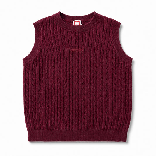 1984 Wine Cable Knit Vest