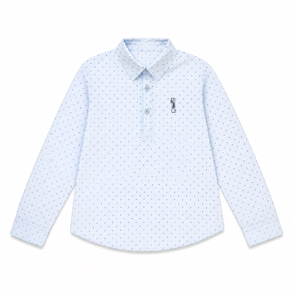 Arza Cream Star Half Placket Shirt