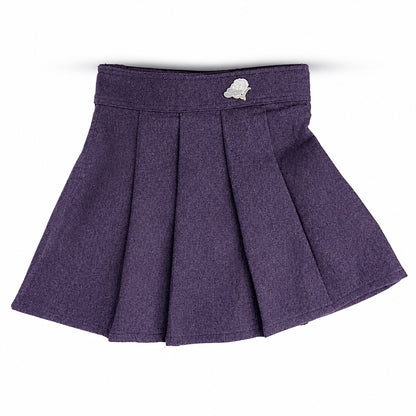 1984 Purple Wool Pleated Skirt