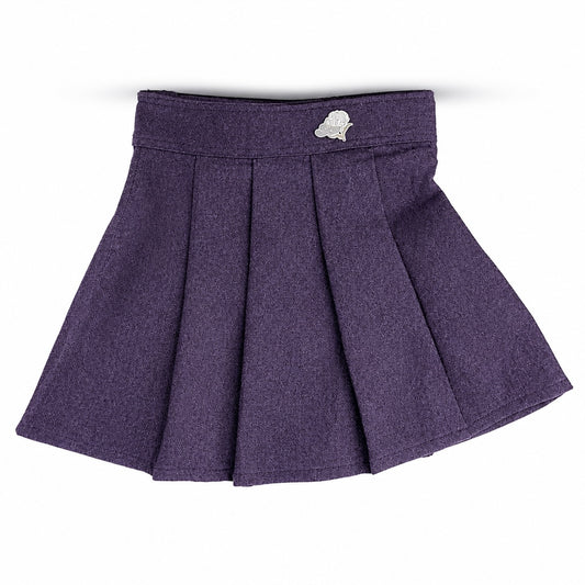 1984 Purple Wool Pleated Skirt