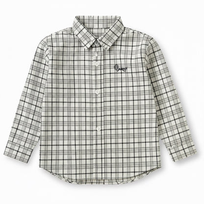 Arza Brown Plaid Half Placket Shirt