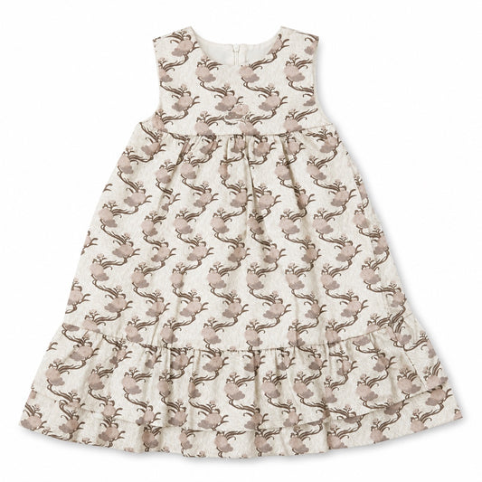 1984 Japanese Blossom Ruffle Dress