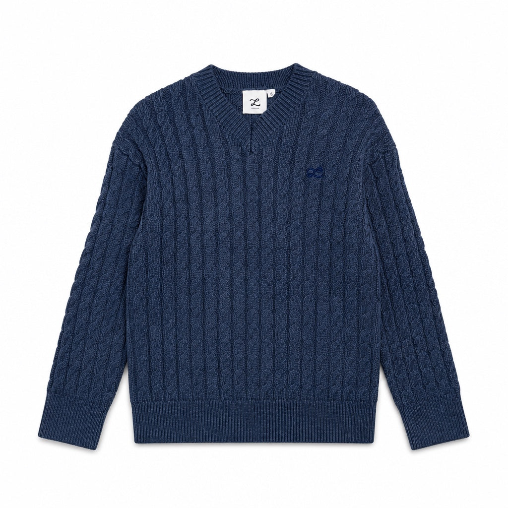 L by Ladida Slate Cable Knit Sweater