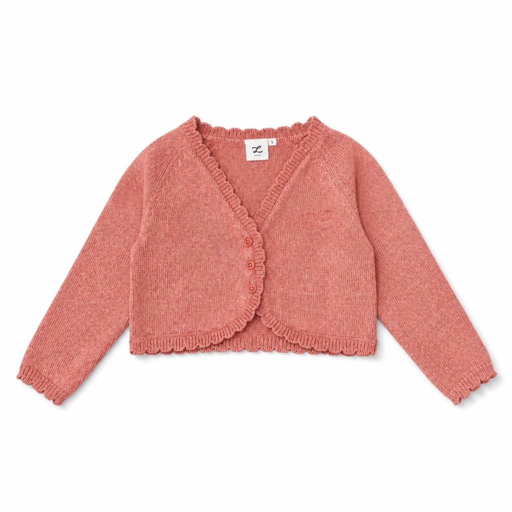 L by Ladida Pink Scalloped Cardigan