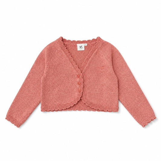 L by Ladida Pink Scalloped Cardigan