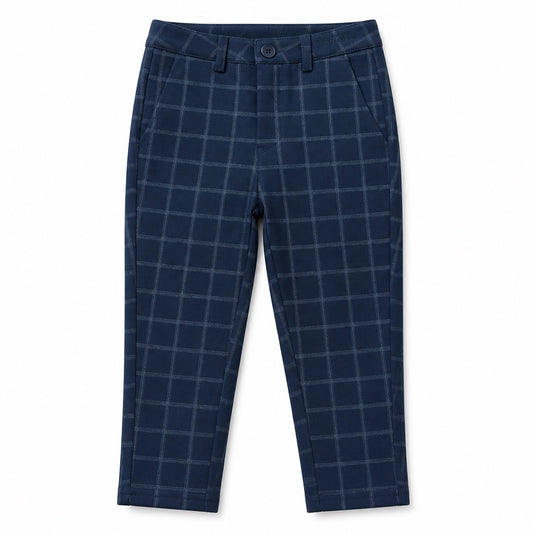 Arza Navy Grid Ponte Pants