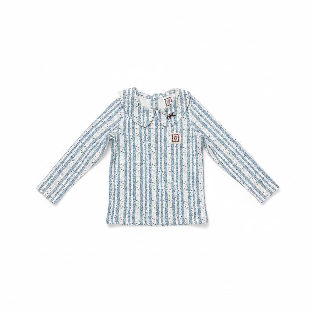 1984 Wide Striped Round Collar Tee