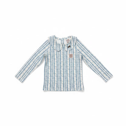 1984 Wide Striped Round Collar Tee