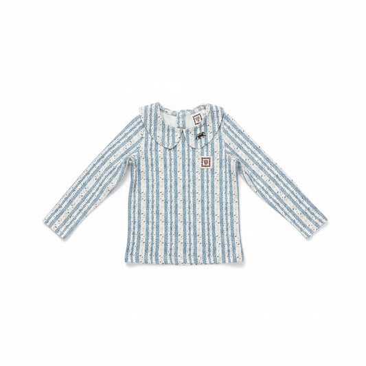 1984 Wide Striped Round Collar Tee