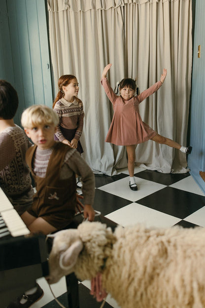 1984 Brown Velvet Pocket Romper
