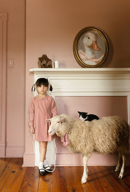 1984 Mauve Velvet Pleated Dress