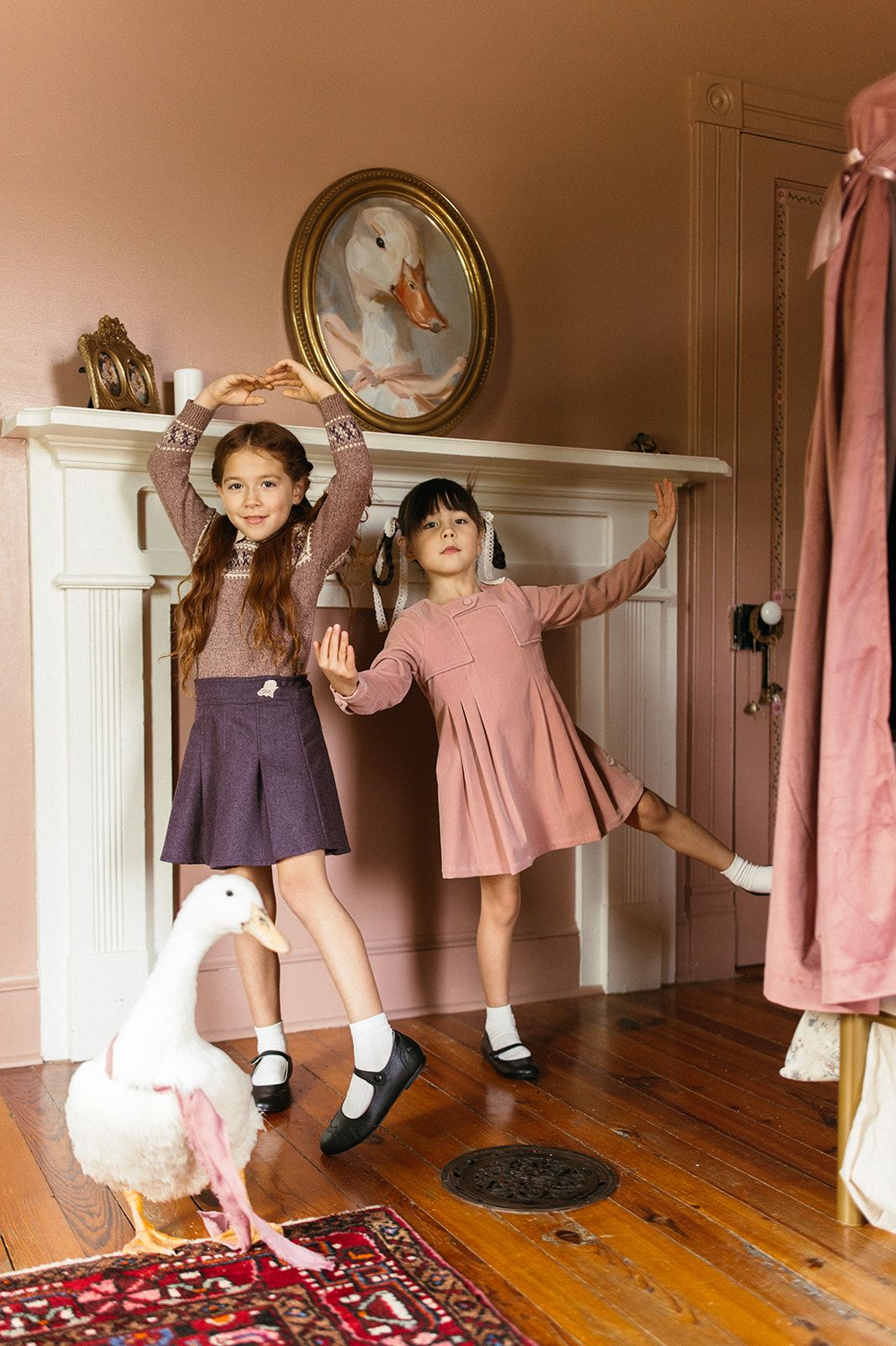 1984 Mauve Velvet Pleated Dress
