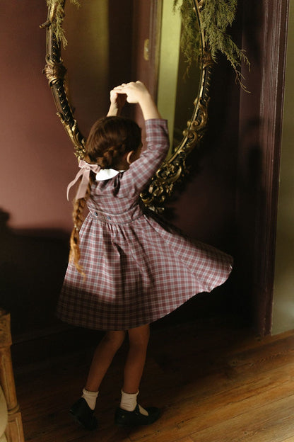 1984 Wine Plaid Wool Dress