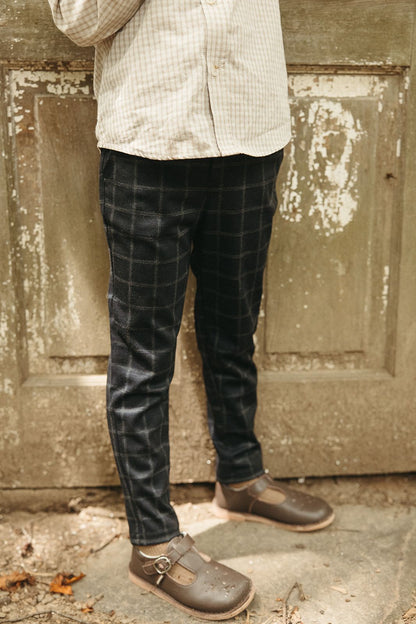 Arza Navy Grid Ponte Pants