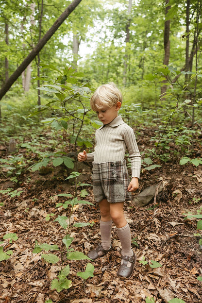 Arza Gray Textured Wool Shorts