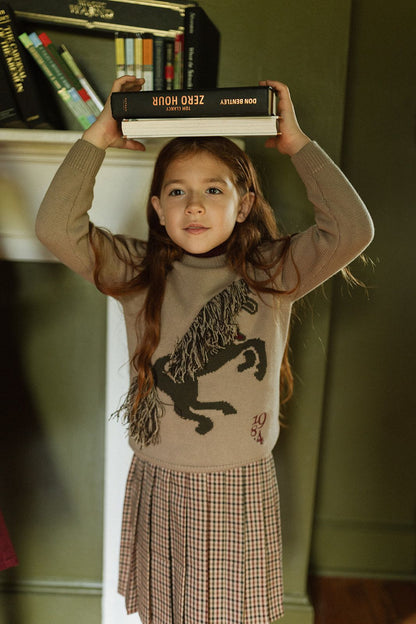 1984 Equestrian Plaid Pleated Skirt