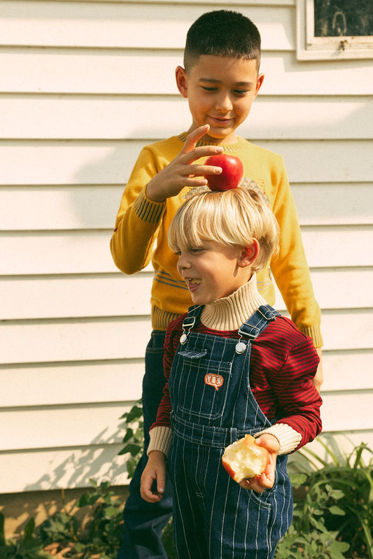 1984 Striped Denim Overalls