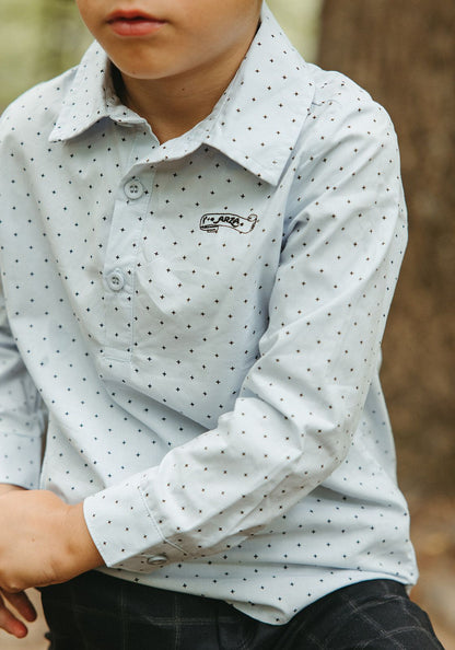 Arza Cream Star Half Placket Shirt