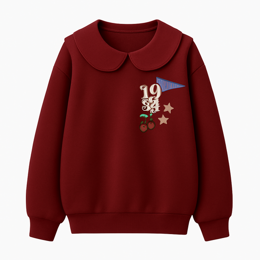 1984 Patchwork Collared Sweatshirt