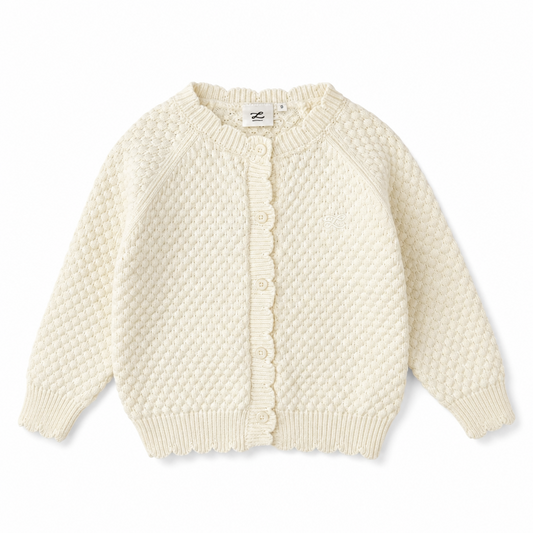 L by Ladida Cream Textured Knit Cardigan
